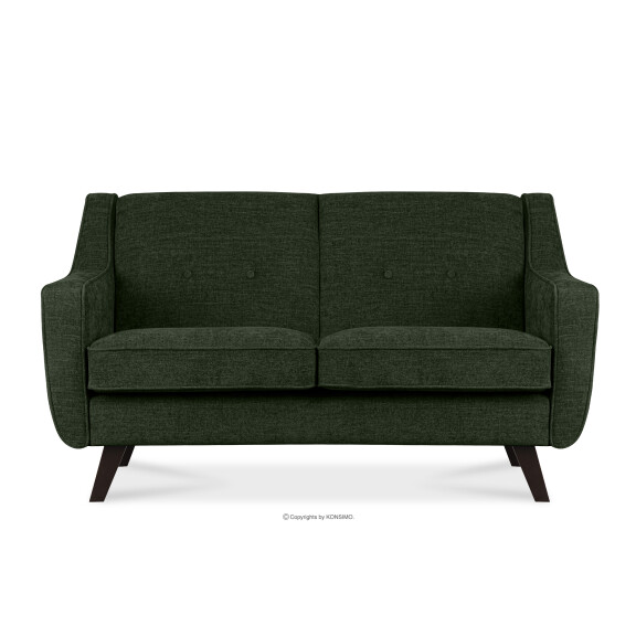 Sofa dwuosobowa do salonu w tkaninie plecionej zielony TERSO