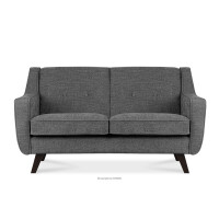 Sofa dwuosobowa do salonu w tkaninie plecionej stalowy TERSO