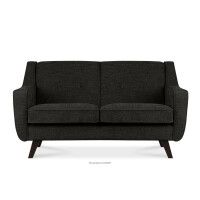 Sofa dwuosobowa do salonu w tkaninie plecionej antracytowy TERSO
