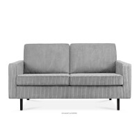Sofa loftowa sztruks 2 osobowa popielaty INVIA