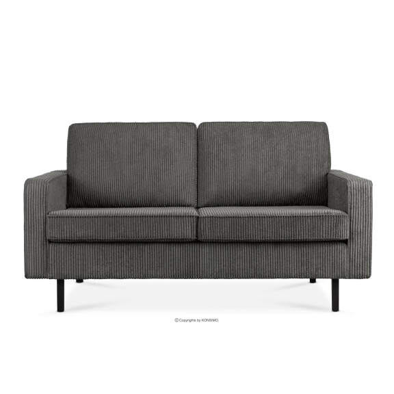 Sofa loftowa sztruks 2 osobowa szary INVIA