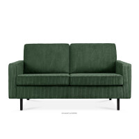 Sofa loftowa sztruks 2 osobowa ciemny zielony INVIA