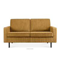 Sofa loftowa sztruks 2 osobowa żółty INVIA