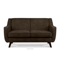 Sofa 2 loft w tkaninie skóropodobnej ciemny brązowy TERSO