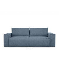 Sofa 3 w tkaninie plecionej z funkcją spania jasny niebieski NAPI II
