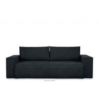Sofa 3 w tkaninie plecionej z funkcją spania ciemny granatowy NAPI II