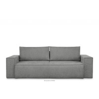 Sofa 3 w tkaninie plecionej z funkcją spania siwy NAPI II