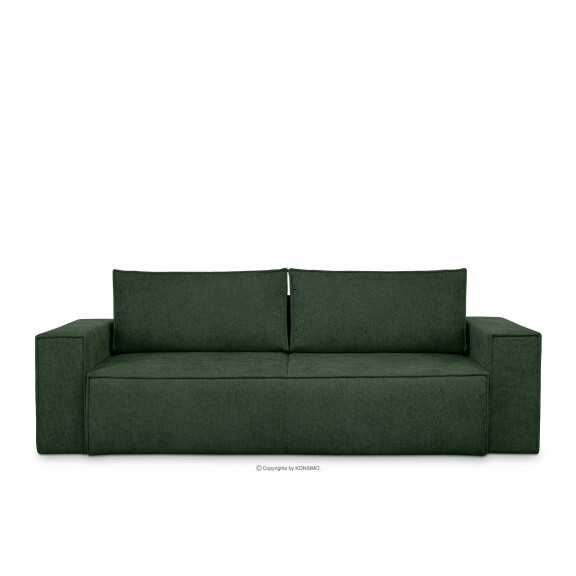 Sofa 3 w tkaninie plecionej z funkcją spania zielony NAPI II