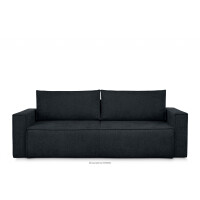 Sofa 3 z funkcją spania w tkaninie plecionej ciemny granatowy NAPI II