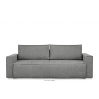 Sofa 3 z funkcją spania w tkaninie plecionej siwy NAPI II