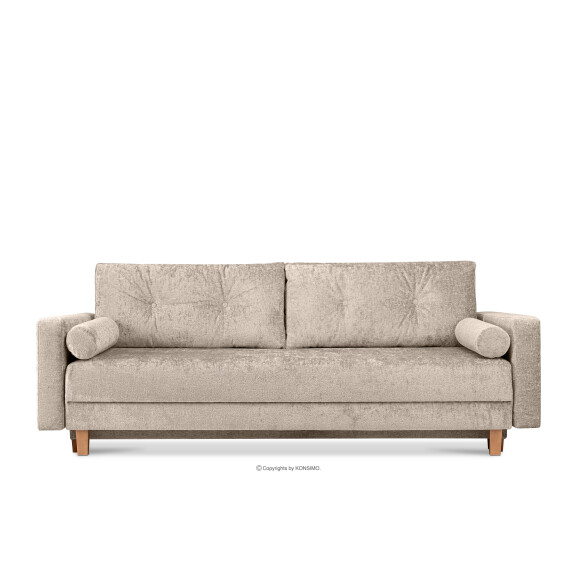 Sofa rozkładana z pikowaniem ciemny beżowy ERISO