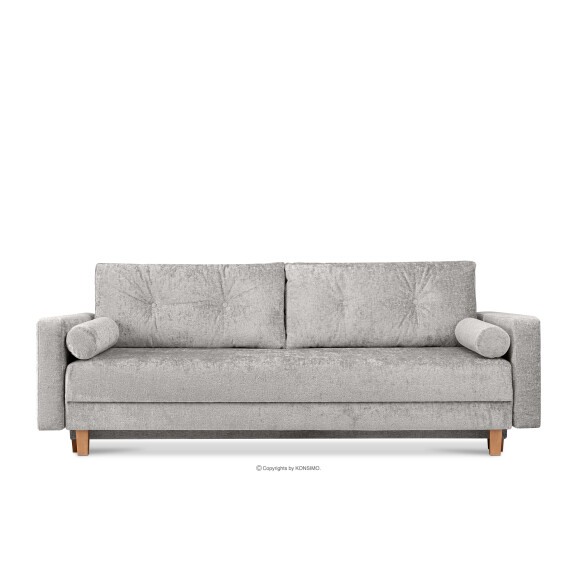 Sofa rozkładana z pikowaniem srebrny ERISO