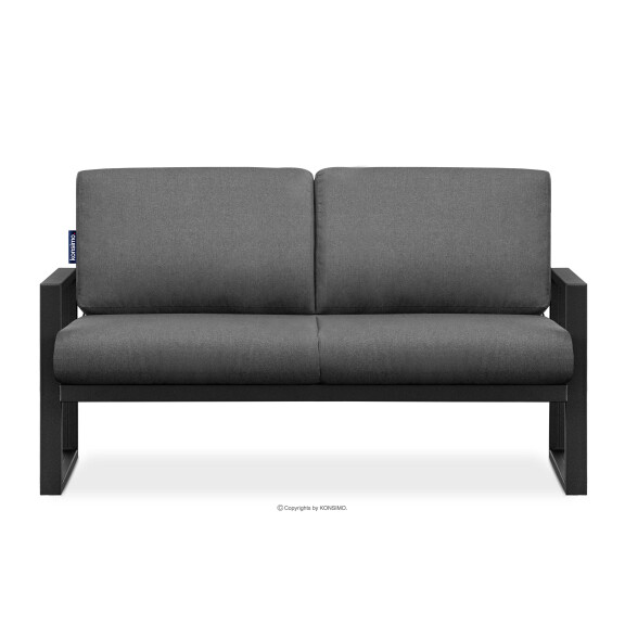 Sofa 2 na taras ze stali w stylu industrialnym czarny FRENA