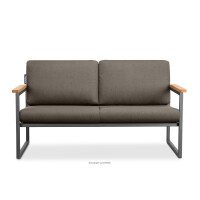 Sofa ogrodowa dwuosobowa w stylu industrialnym ze stali antracyt TRIBO
