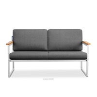 Sofa ogrodowa 2 biała w stylu loft ze stali TRIBO