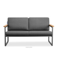 Sofa ogrodowa 2 w stylu loft ze stali antracyt TRIBO
