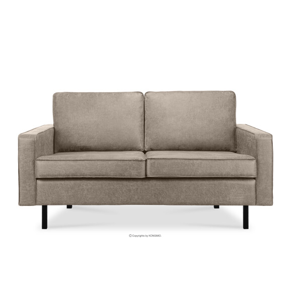 Sofa w stylu loft 2 osobowa jasny szary INVIA