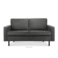 Sofa w stylu loft 2 osobowa ciemny szary INVIA