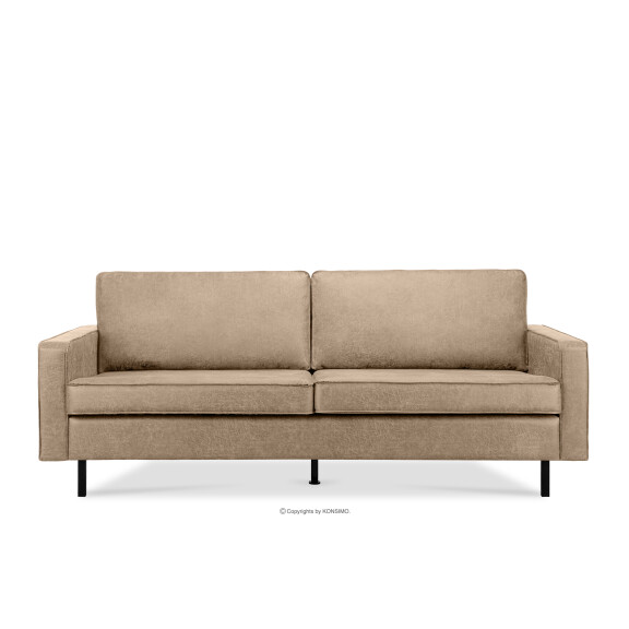 Sofa w stylu loft 3 osobowa beżowy INVIA