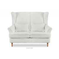 Skandynawska sofa dwuosobowa biała boucle STRALIS