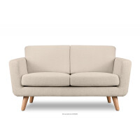 Skandynawska sofa 2 osobowa w tkaninie baranek kremowa TAGIO