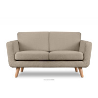 Skandynawska sofa 2 osobowa w tkaninie baranek brązowa TAGIO