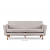 Skandynawska sofa 3 osobowa w tkaninie baranek jasnoszara TAGIO