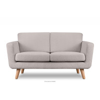 Skandynawska sofa 2 osobowa w tkaninie baranek jasnoszara TAGIO
