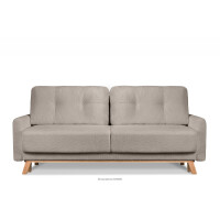Skandynawska sofa w tkaninie baranek jasnobeżowa VISNA