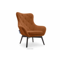 Elegancki fotel rudy z pikowaniem RAMOS