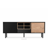 Szeroka szafka RTV w stylu loft z półkami LOFTY