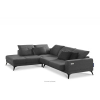 Narożnik z funkcją relax ciemnoszary lewy DAVIDI
