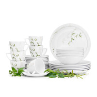 Zestaw obiadowo kawowy dla 6 osób porcelana Trawa (30el.) BOSS TRAWY