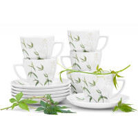 Komplet filiżanek dla 6 osób porcelana Trawa (12el.) BOSS TRAWY