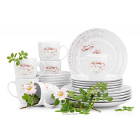 Zestaw obiadowo kawowy dla 6 osób porcelana Piwonia (24el.) BOSS PIWONIA