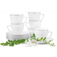 Komplet filiżanek dla 6 osób porcelana Platynowa Linia (12el.) BOSS PLATYNOWA LINIA