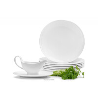 Zestaw obiadowy sałatkowy dla 6 osób porcelana (8el.) RESEDA