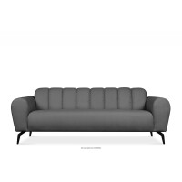 Sofa trzyosobowa na nóżkach jasnoszara RUBERO