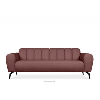 Różowa sofa 3 osobowa na nóżkach RUBERO