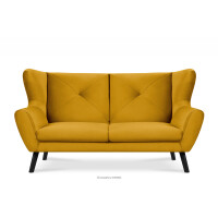Sofa 3 osobowa do salonu welur żółta MIRO