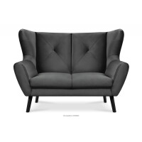 Elegancka sofa dwuosobowa ciemnoszara MIRO