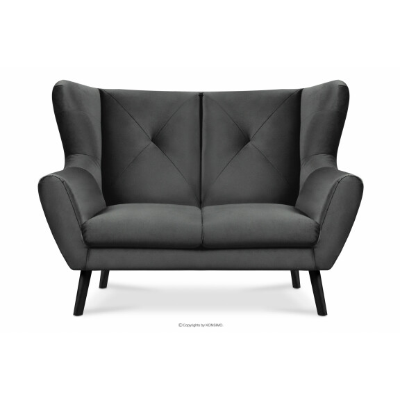 Elegancka sofa dwuosobowa ciemnoszara MIRO