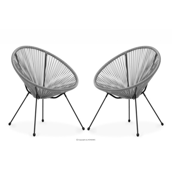 Zestaw foteli acapulco rattan 2szt szary GROSTI