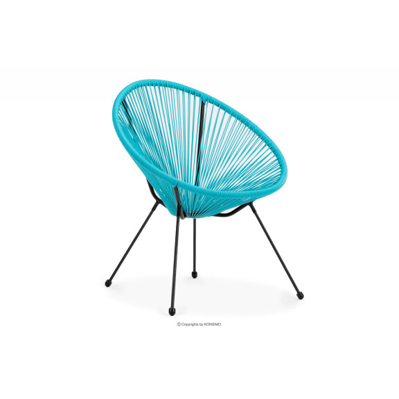 Fotel acapulco ogrodowy rattan turkusowy GROSTI