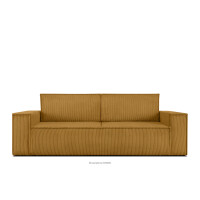 Sofa rozkładana 3 osobowa z pojemnikiem na pościel żółta NAPI