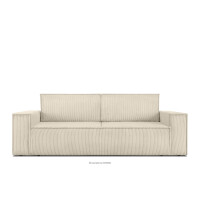 Sofa rozkładana 3 osobowa z pojemnikiem na pościel kremowa NAPI