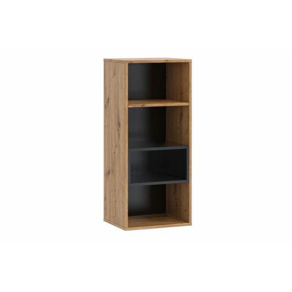 Elegancki regał wiszący dąb artisan, czarny PERLA