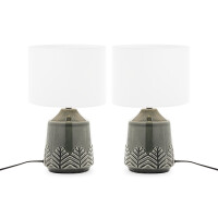 Lampa stołowa ozdobna szaro-biała 2szt. HYSSO