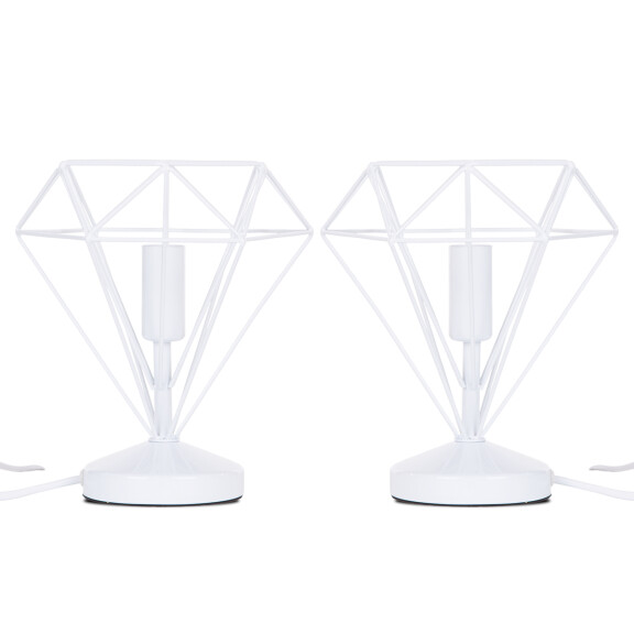 Lampa stołowa minimalistyczna biała 2 szt. ACOS