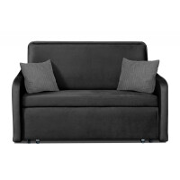 Prosta sofa 2 osobowa z poduszkami sztruks szara PIRO